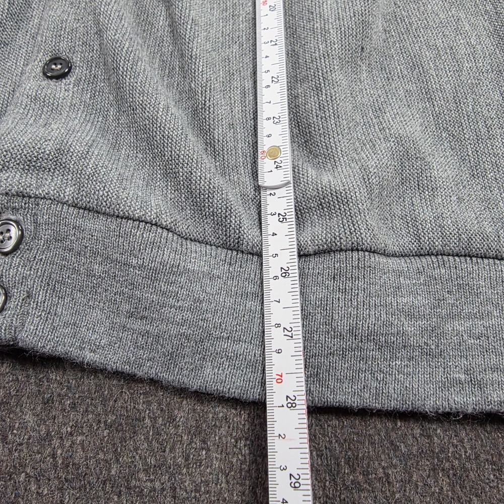 IZOD Cardigan Sweater Men's Large Gray Made In USA VTG - Picture 7 of 10